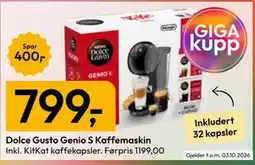 Gigaboks Dolce Gusto Genio S Kaffemaskin tilbud