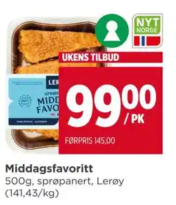 Meny Middagsfavoritt tilbud