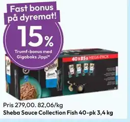 Gigaboks Sheba Sauce Collection Fish 40-pk 3,4 kg tilbud