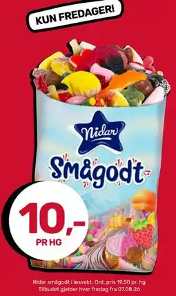 Matkroken Nidar smågodt i løsvekt tilbud