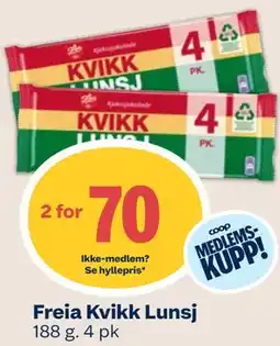 Coop Mega Freia Kvikk Lunsj, Medlemspris tilbud