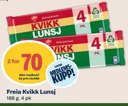 Coop Mega Freia Kvikk Lunsj, Medlemspris tilbud