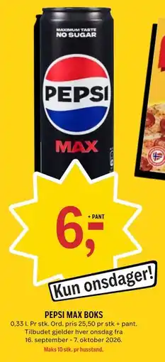 Coop Prix PEPSI MAX BOKS tilbud