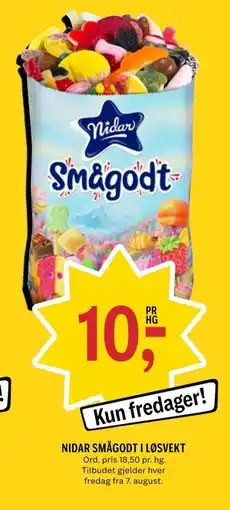 Coop Prix NIDAR SMÅGODT I LØSVEKT tilbud