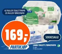 Coop Obs LAMBI TOALETT-/TØRKEPAPIR tilbud