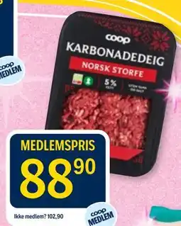 Coop Prix Coop karbonadedeig tilbud
