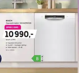 ELON BOSCH Oppvaskmaskin SMU6ZAW10E tilbud