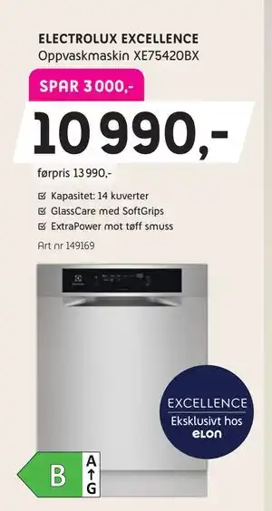 ELECTROLUX EXCELLENCE Oppvaskmaskin XE75420BX