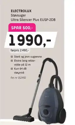 ELON ELECTROLUX Støvsuger Ultra Silencer Plus EUSP-2DB tilbud