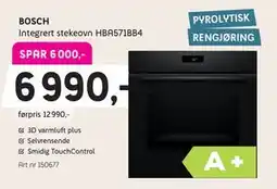 ELON BOSCH Integrert stekeovn HBA571BB4 tilbud