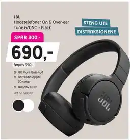 ELON JBL Hodetelefoner On & Over-ear Tune 670NC - Black tilbud