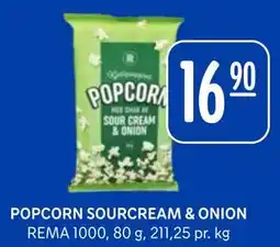 Rema 1000 POPCORN SOURCREAM & ONION tilbud
