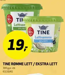 Bunnpris TINE RØMME LETT / EKSTRA LETT tilbud