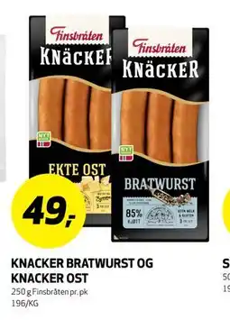 Bunnpris KNACKER BRATWURST OG KNACKER OST tilbud