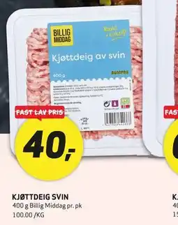 Bunnpris KJØTTDEIG SVIN tilbud