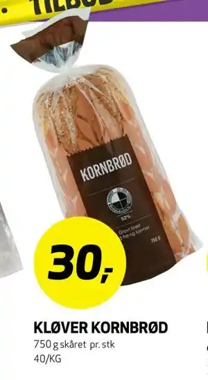 Bunnpris KLØVER KORNBRØD tilbud