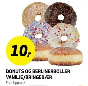 Bunnpris DONUTS OG BERLINERBOLLER VANILJE/BRINGEBÆR tilbud