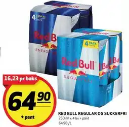 Bunnpris RED BULL REGULAR OG SUKKERFRI tilbud