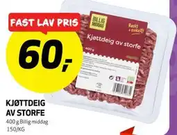 Bunnpris KJØTTDEIG AV STORFE tilbud