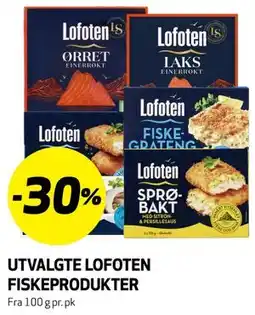 Bunnpris UTVALGTE LOFOTEN FISKEPRODUKTER tilbud