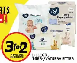 Bunnpris LILLEGO TØRR-/VÅTSERVIETTER tilbud