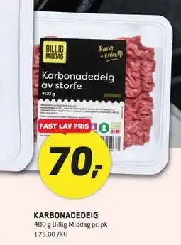 Bunnpris KARBONADEDEIG tilbud
