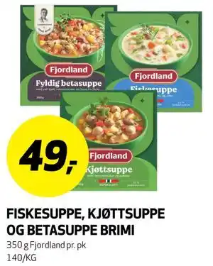 Bunnpris FISKESUPPE, KJØTTSUPPE OG BETASUPPE BRIMI tilbud