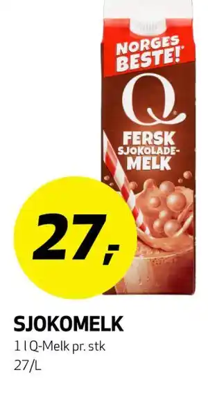 Bunnpris SJOKOMELK tilbud