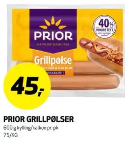 Bunnpris PRIOR GRILLPØLSER tilbud