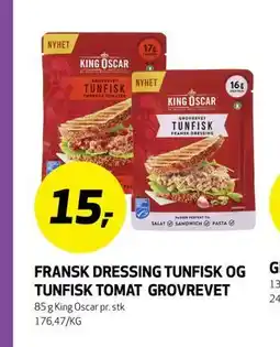 Bunnpris FRANSK DRESSING TUNFISK OG TUNFISK TOMAT GROVREVET tilbud