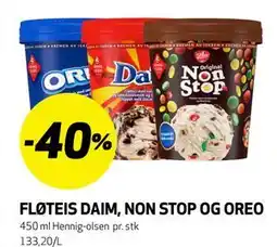 Bunnpris FLØTEIS DAIM, NON STOP OG OREO tilbud