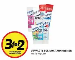 Bunnpris UTVALGTE SOLIDOX TANNKREMER tilbud