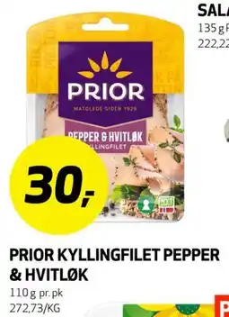 Bunnpris PRIOR KYLLINGFILET PEPPER & HVITLØK tilbud