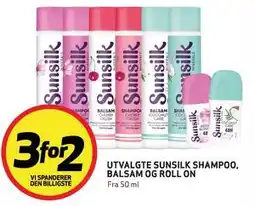 Bunnpris UTVALGTE SUNSILK SHAMPOO, BALSAM OG ROLL ON tilbud