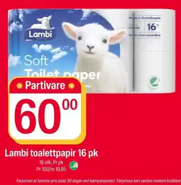 Coop Extra Lambi toalettpapir tilbud