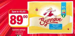 Coop Extra Synnøve lettost tilbud