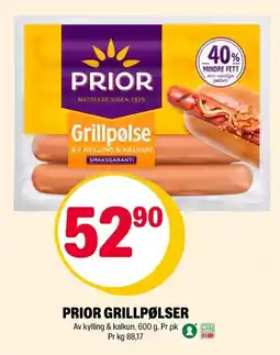 Coop Extra Prior grillpølser tilbud