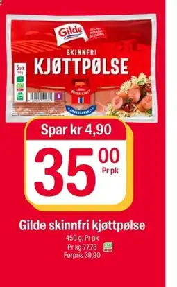 Coop Extra Gilde skinnfri kjøttpølse tilbud