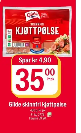 Coop Extra Gilde skinnfri kjøttpølse tilbud