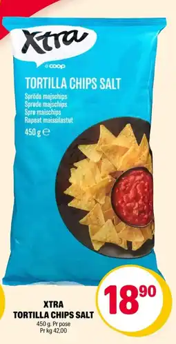 Coop Extra Xtra tortilla chips salt tilbud