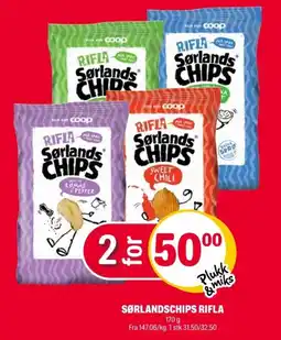 Coop Extra Rifla sørlandschips tilbud