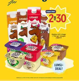 Coop Prix Litago + Tine go morgen yoghurt tilbud