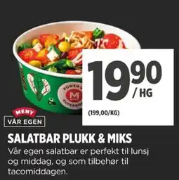 Meny Meny salatbar plukk & miks tilbud