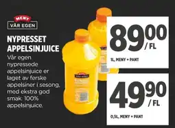 Meny Meny nypresset appelsinjuice tilbud