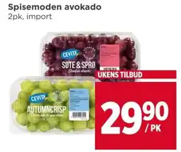 Meny Cevita spisemoden avokado tilbud