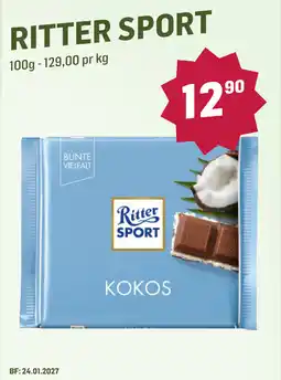 Holdbart Ritter Sport Kokos tilbud
