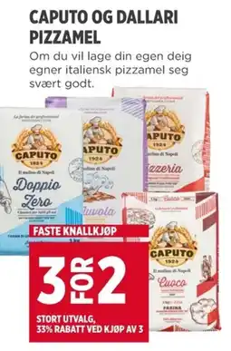 Meny Caputo og Dallari pizzamel tilbud