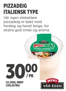 Meny Meny Pizzadeig Italiensk Type tilbud