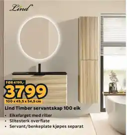 Megaflis Lind Timber servantskap 100 eik tilbud