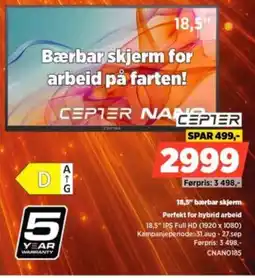 POWER Cepter Nano 18,5" bærbar skjerm tilbud